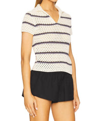 Vince - Macrame Stripe Henley Top