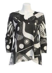 Jess & Jane - Women's Geonelle Slit V-neck Chiffon Contrast Top