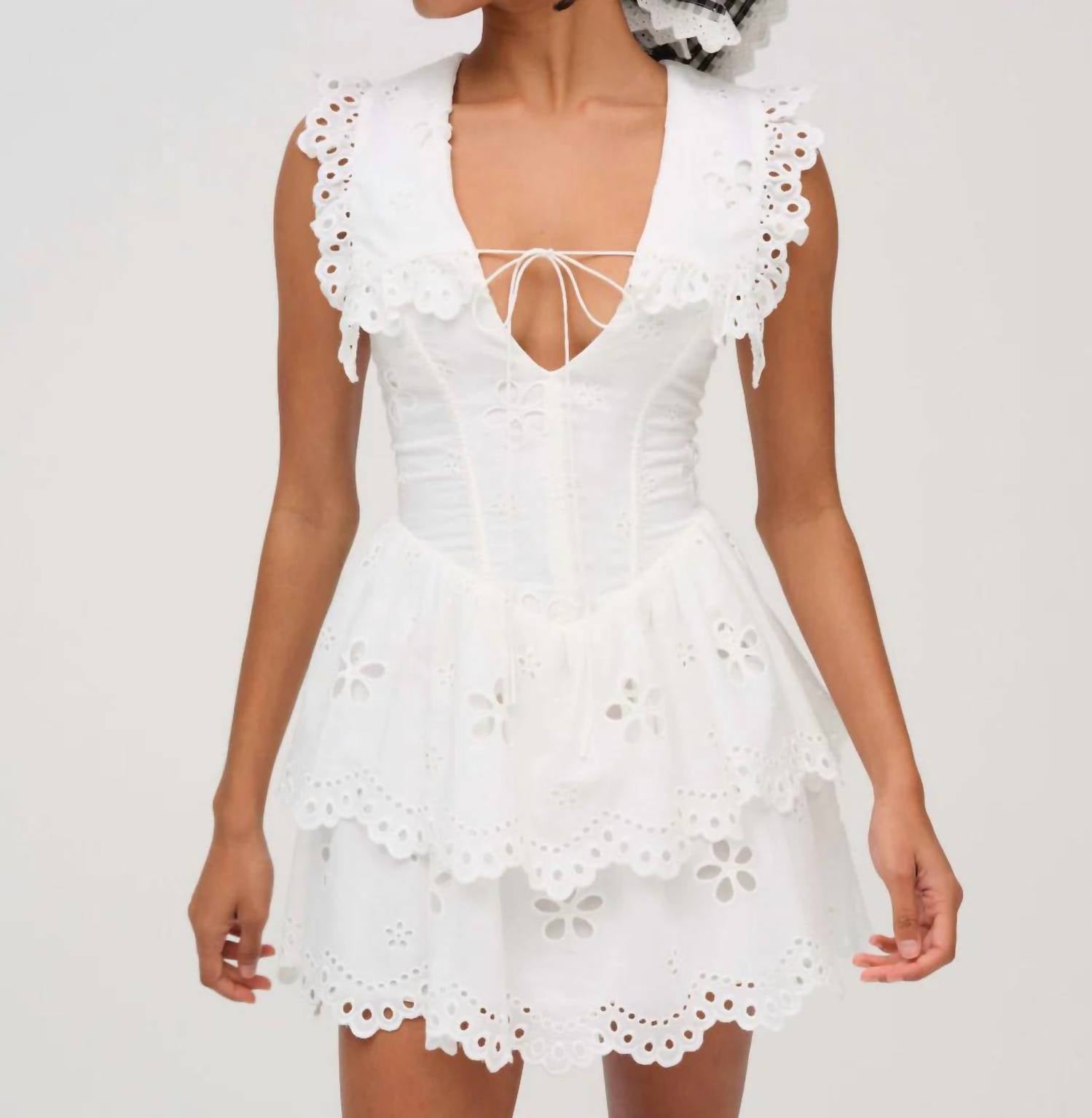 Lil Lemons By For Love And Lemons - Daisy Eyelet Mini Dress