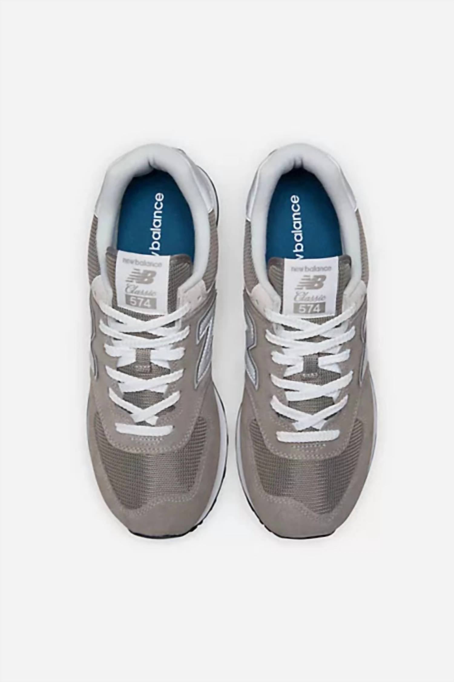 New Balance Men's 574 Core Sneakers in grey with white - men's sneaker - view 4