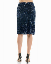 Nicole Miller - Sophia Velvet Sequin Knee Length Skirt