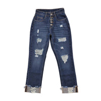 Myra - Amora Cuffed Hem Distressed Boyfriend Jeans