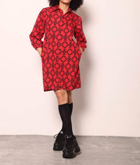 maude vivante Ava Mini Dress in red black 2 - women's dress