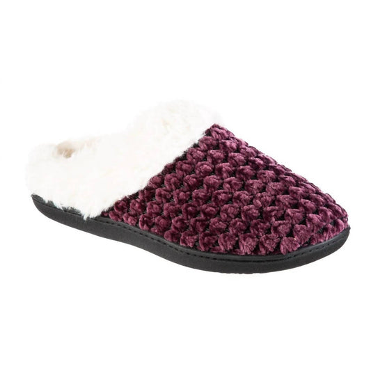 Isotoner - Women's Recycled Popcorn Chenille Erin Hoodback Slipper