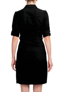 Sharagano - Collared Belted Dress