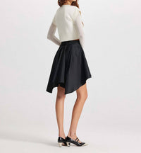 Theo The Label - Nomia Sheer Sleeve Crew Neck Sweater