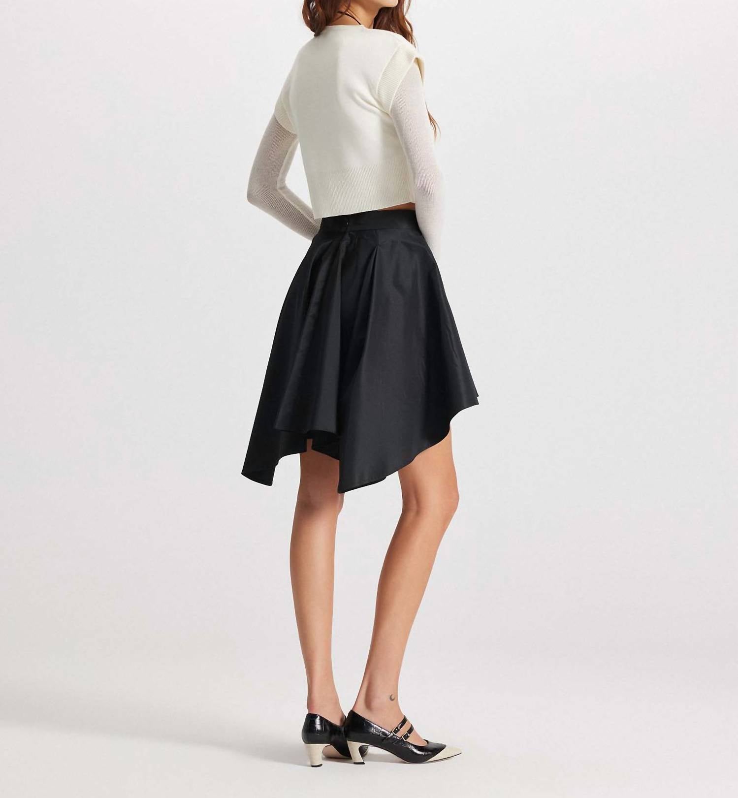 Theo The Label - Nomia Sheer Sleeve Crew Neck Sweater