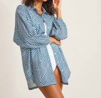 Tommy Bahama - Catalina Coast Stripe Boyfriend Beach Shirt