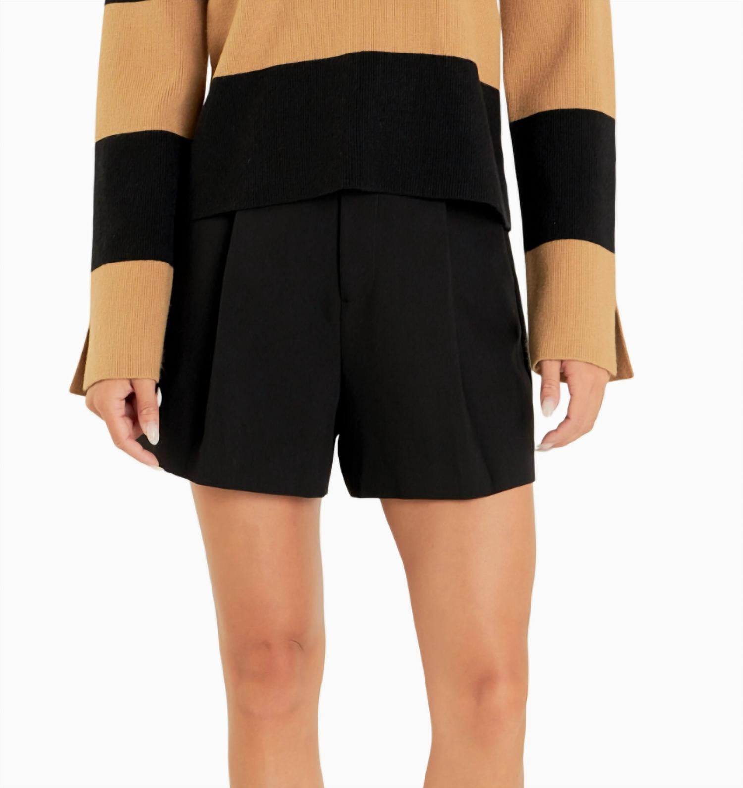 English Factory - Pleated High Waisted Shorts