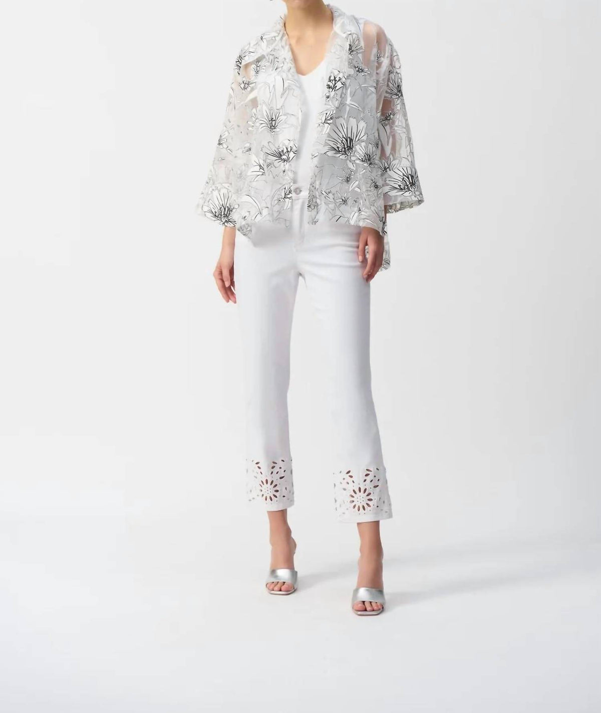 Joseph Ribkoff - Organza Floral Print Boxy Top