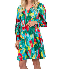 Scapa Lauren Perre - Long Sleeve Abstract Print Sheath Dress