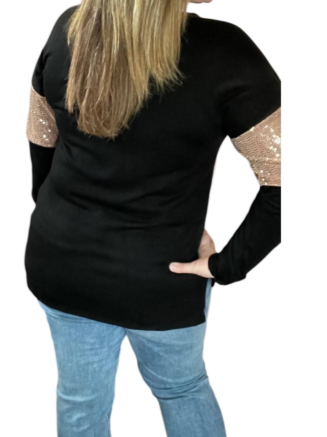 Honeyme - V-Neck Long Sleeve Top