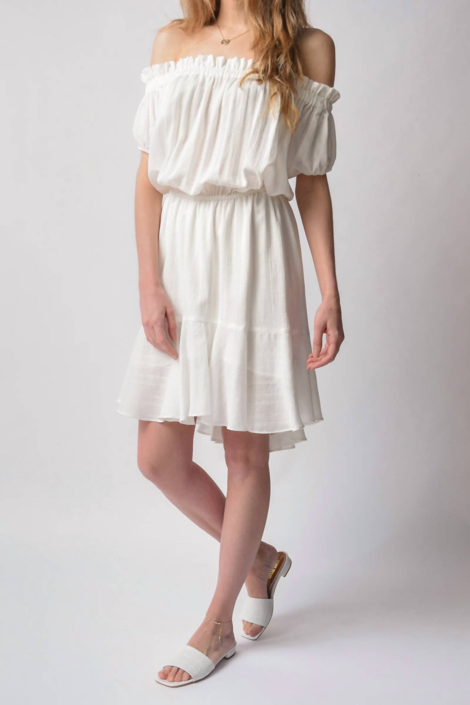 Nsf - Niara Short Sleeve Peasant Dress
