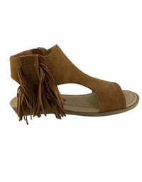 Olivaceous - Women's Fringe Flat Sandals