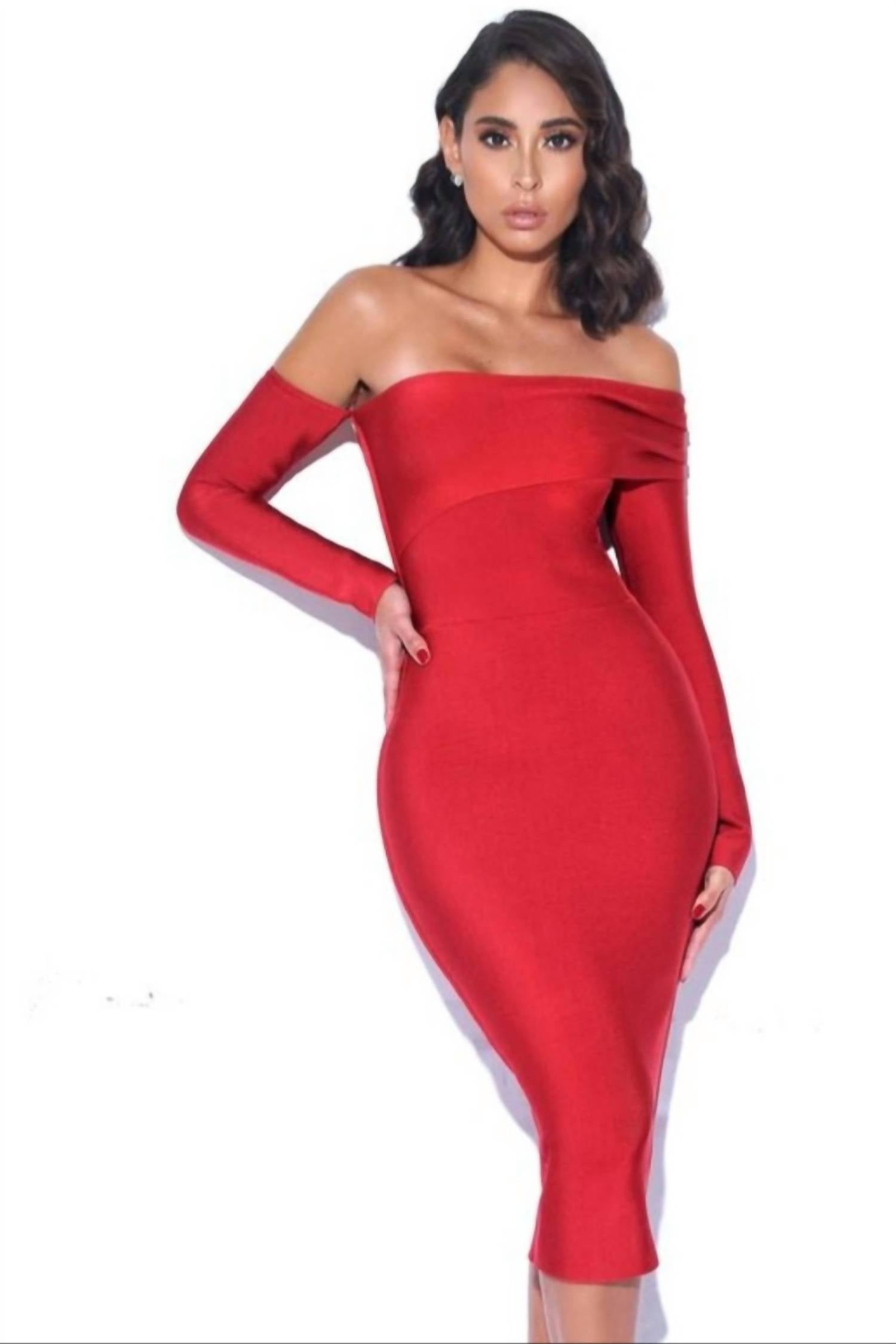 Miss Circle - Shayla Bandage One Shoulder