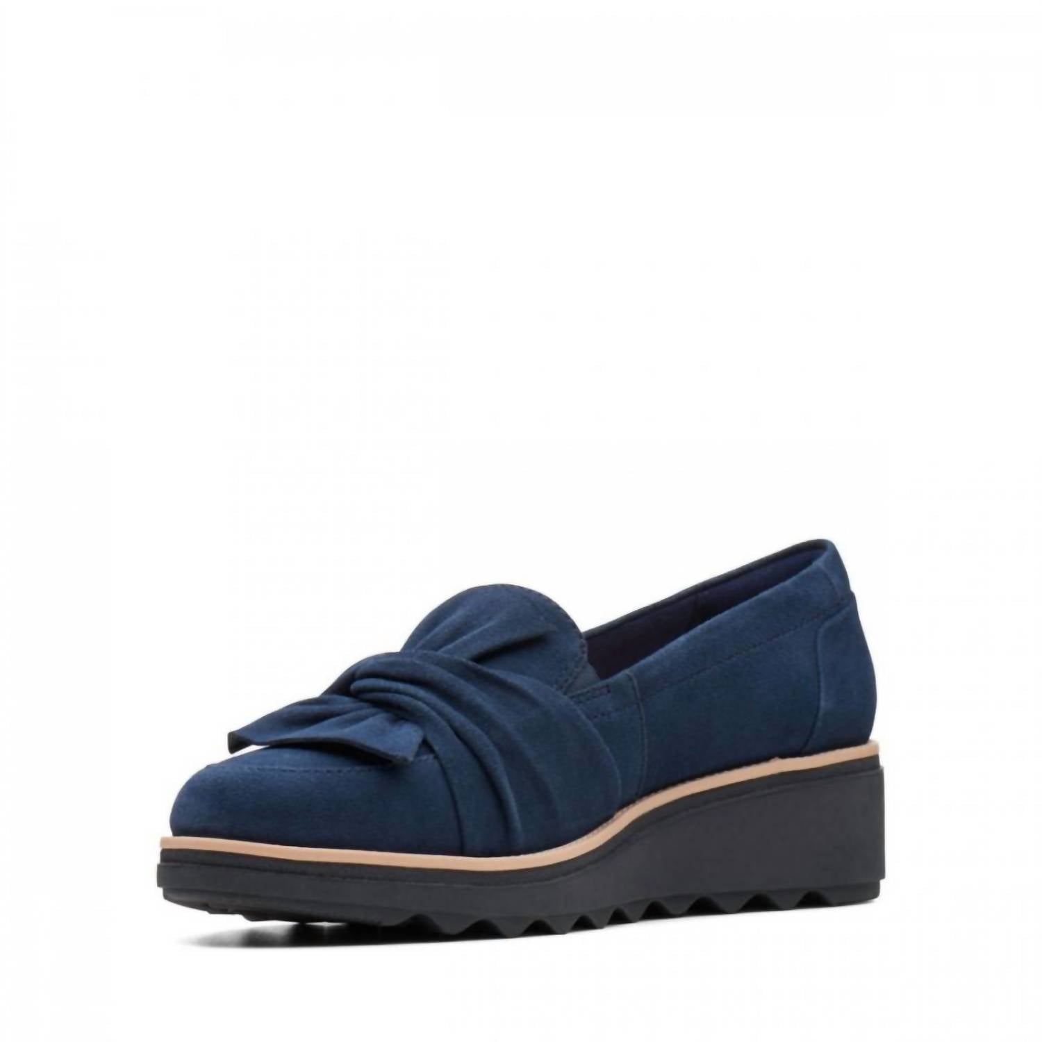 Clarks Women's Sharon Dasher Wedge Loafer in navy - women's flats - alternate view