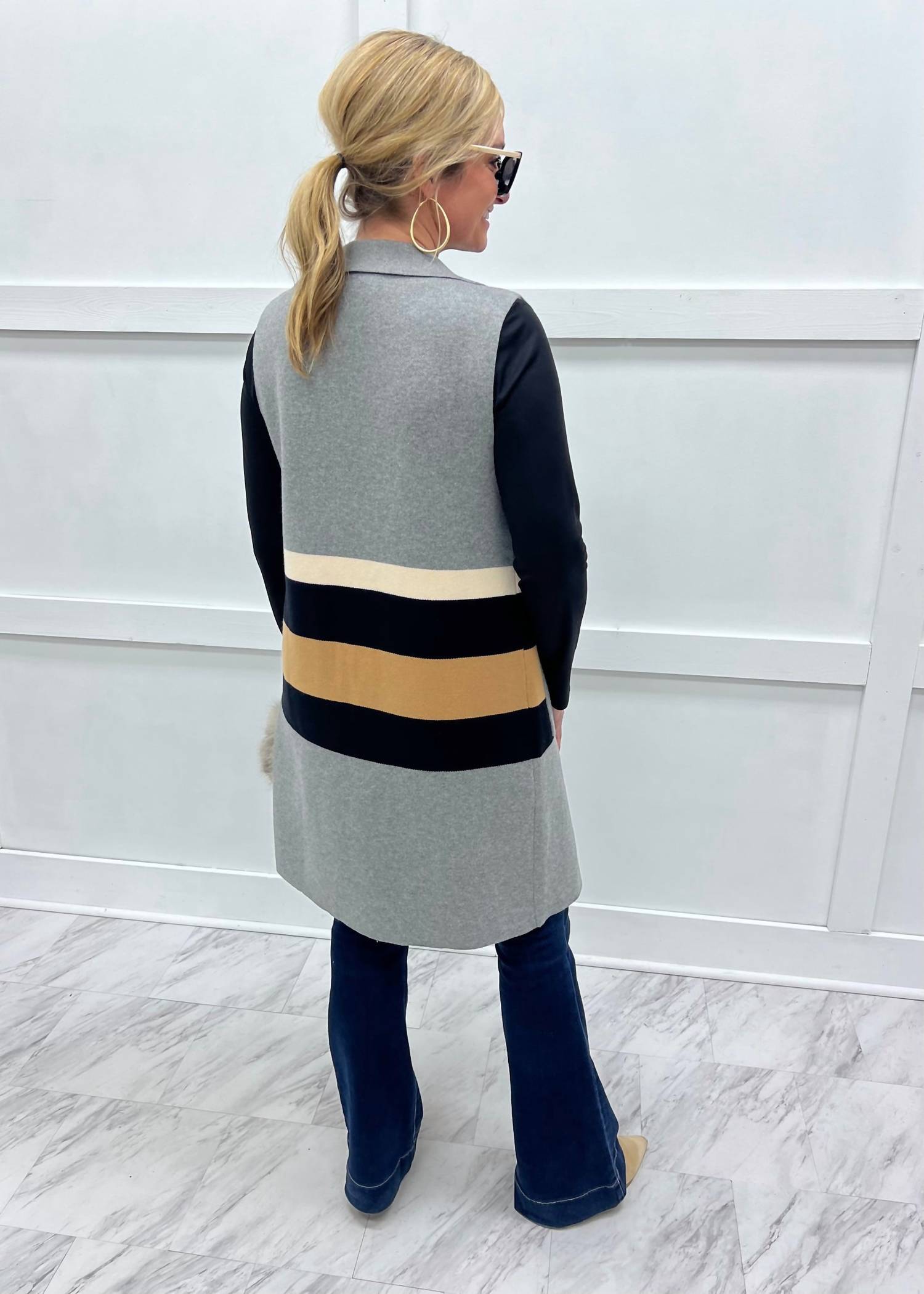 Thml - Sleeveless Colorblocked Cardigan
