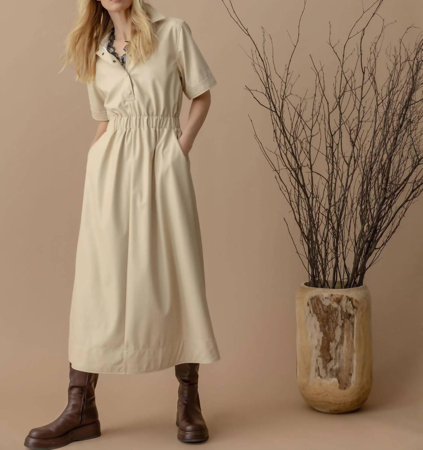 Lilla P - Elastic Waist Short Sleeve Dress
