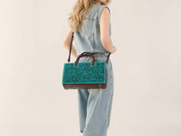 Trinity Ranch - Floral Tooled Leather Western Satchel Tote Bag