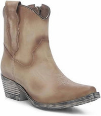 Corral Women's Burnished Short Zip Cowgirl Boot in distressed almond - women's shoe - detail view