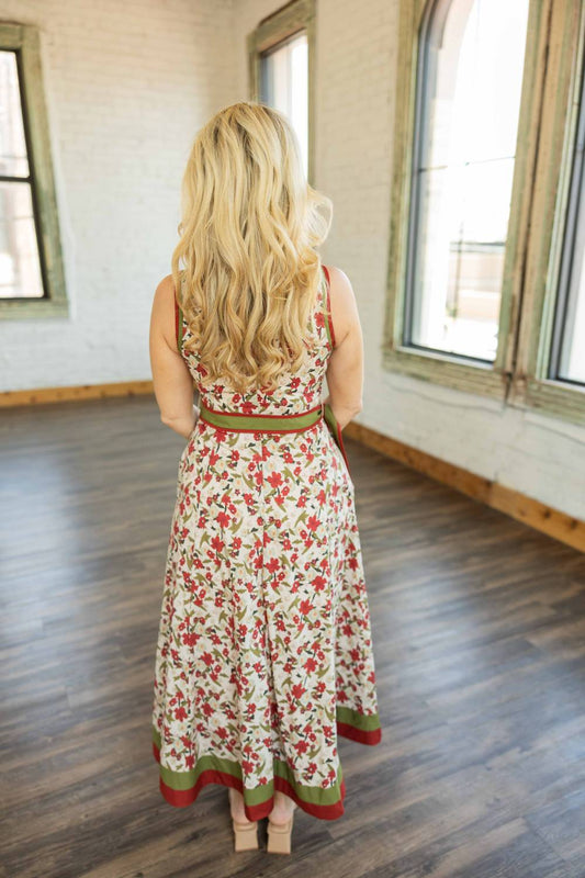 Entro - Women's Selena Floral Print Sleeveless Midi Dress