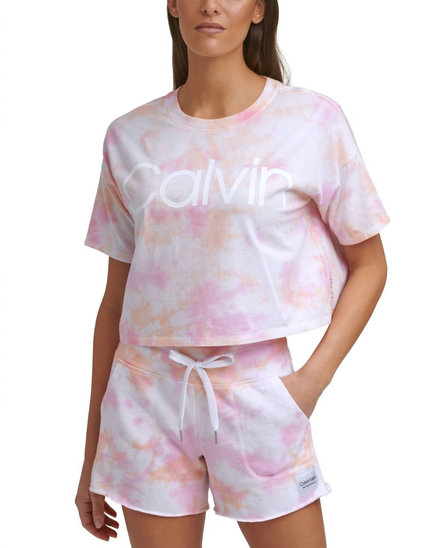Calvin Klein - Performance Cropped Tie-dyed T-shirt