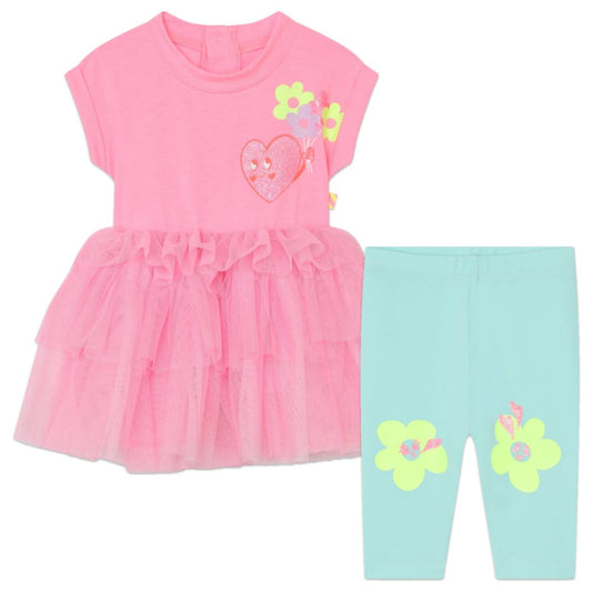 Billieblush - Baby Jersey Tulle Dress & Legging Set
