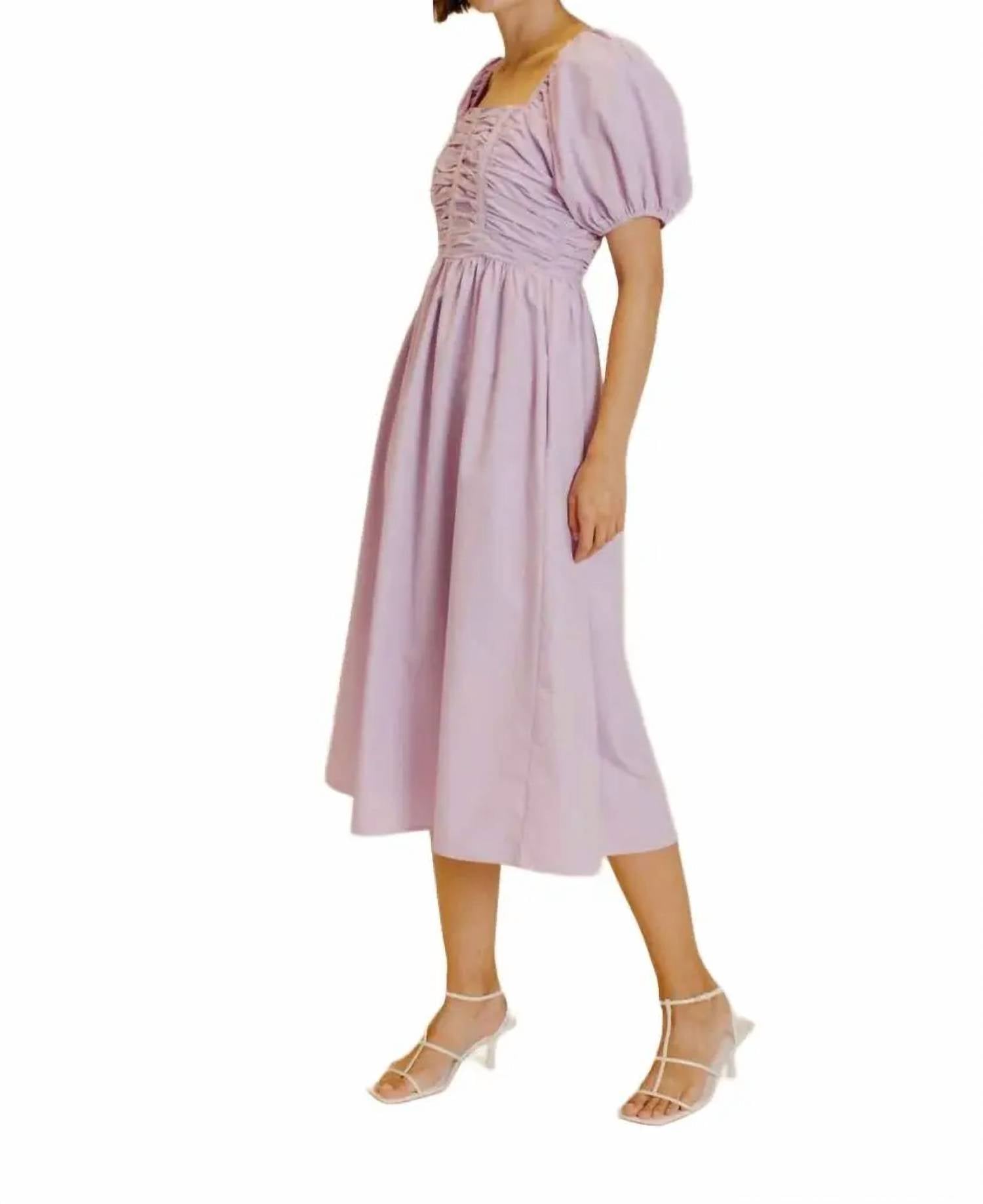 Aureum - Grosgrain Trim Midi Dress