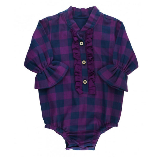 Rufflebutts - BABY GIRLS BUFFALO PLAID RUFFLED BODYSUIT