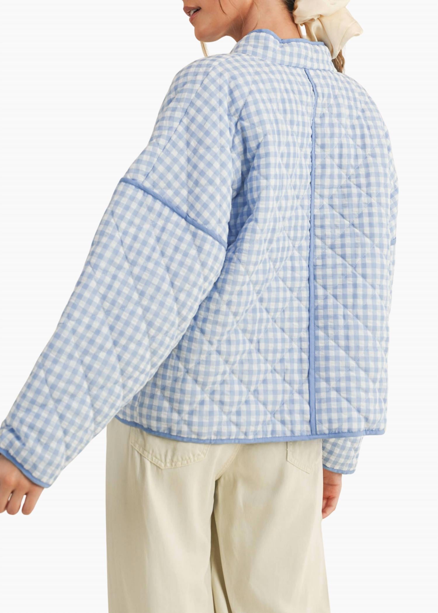 Cloud Ten - Macy Quilted Plaid Puff Jacket