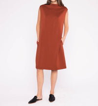 RIPLEY RADER Scuba Cowl Neck Dress in rust - women's dress