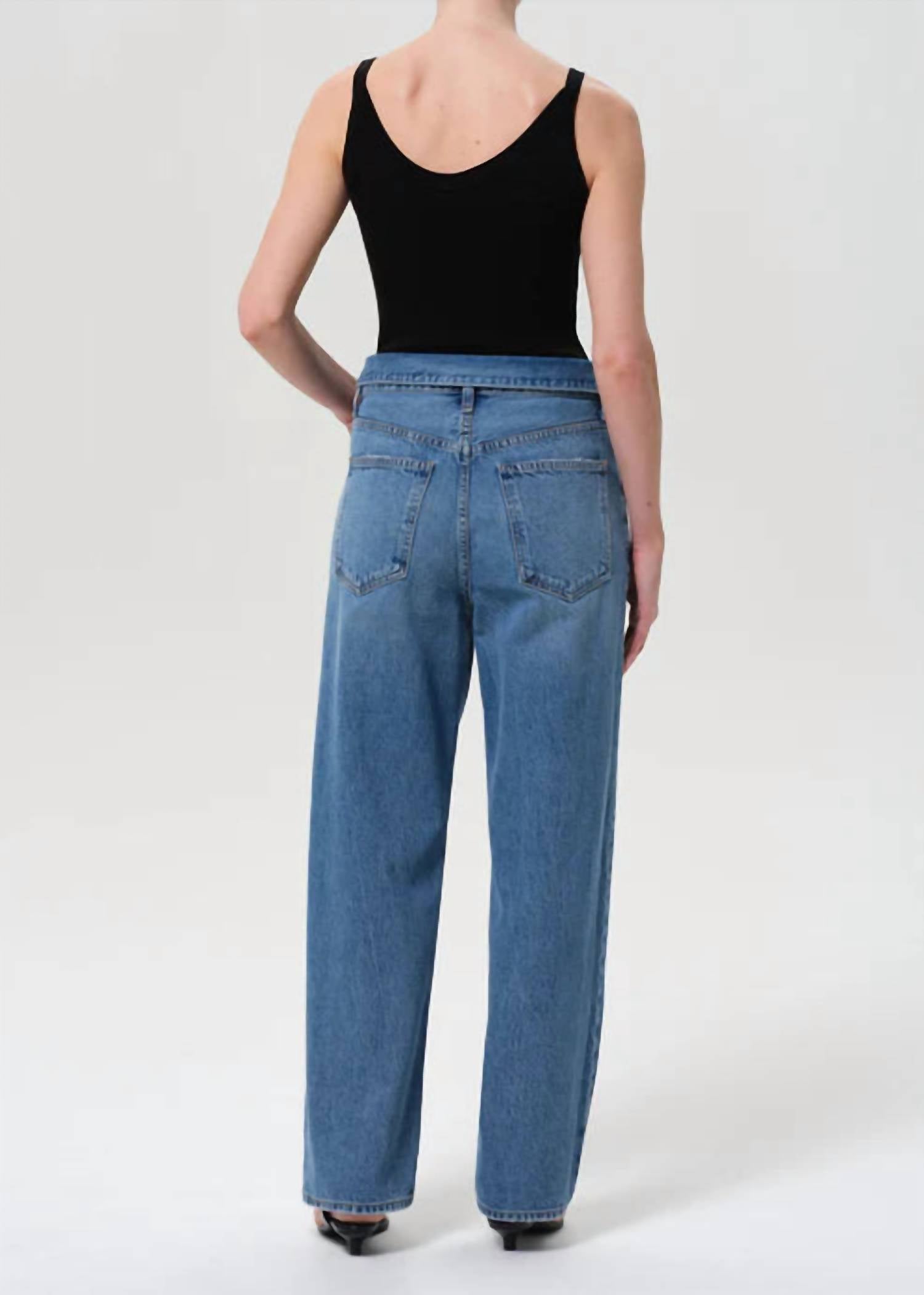 AGOLDE Women's Echo Taper Jean in shrine - women's jeans - detail view