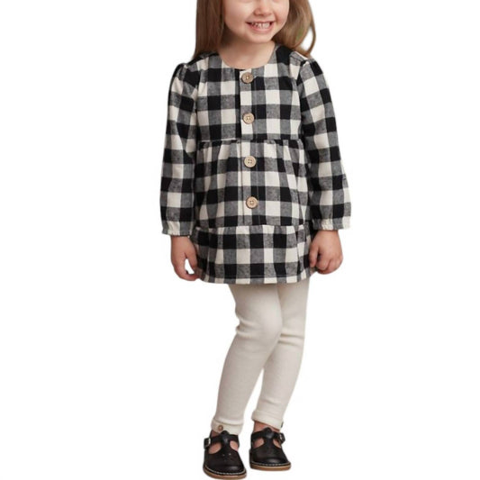 Mudpie - Girl's Buffalo Check Tunic and Legging Set
