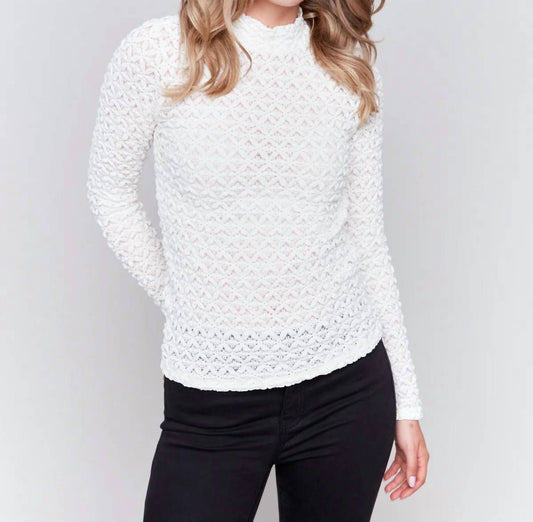 Charlie B - Lace Mock Neck Top