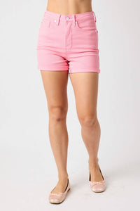 Judy Blue - Women's High Waist Tummy Control Garment Dyed Shorts