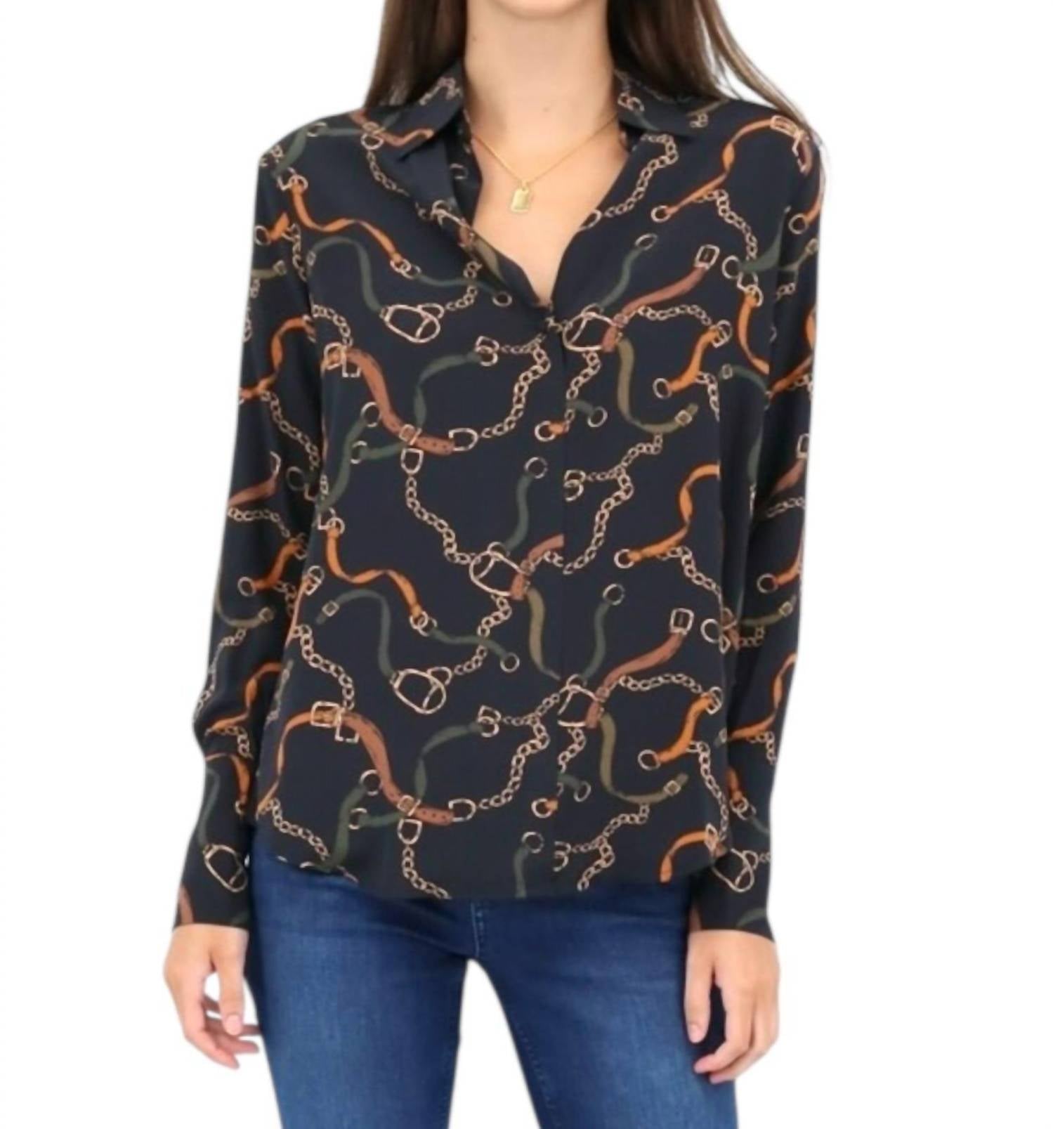 catherine gee Daria French Cuff Blouse in wellington - women's blouse