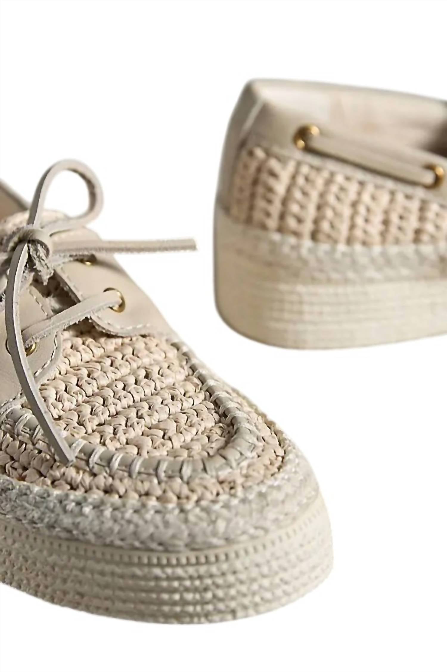 Dolce Vita Women's Leather & Raffia Boat Shoes in white - women's flats - alternate view