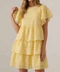 Doe And Rae - Seersucker Gingham Tiered Mini Dress