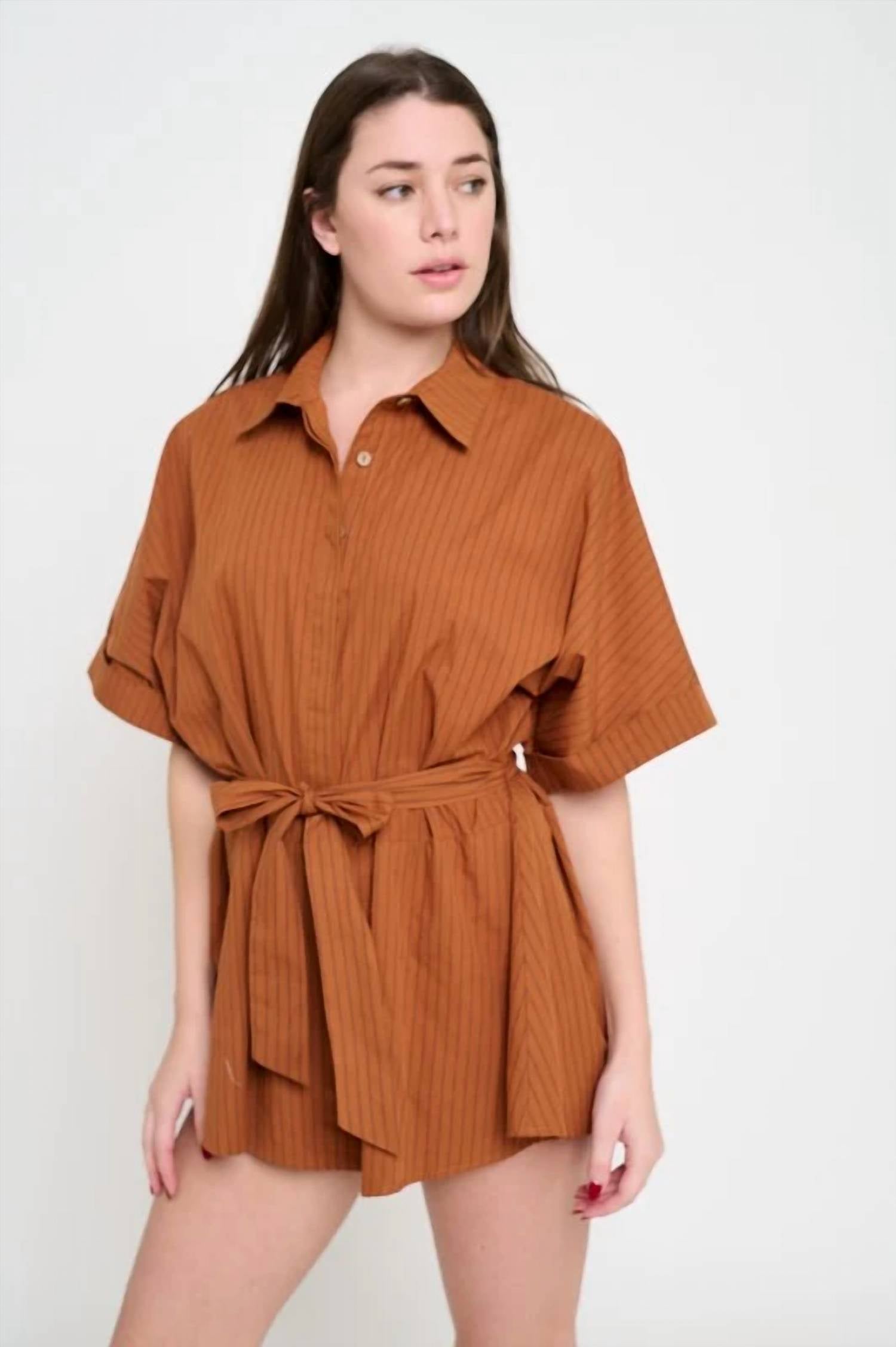 Meet Me In Santorini - Ridge Dolman Short Sleeves Romper