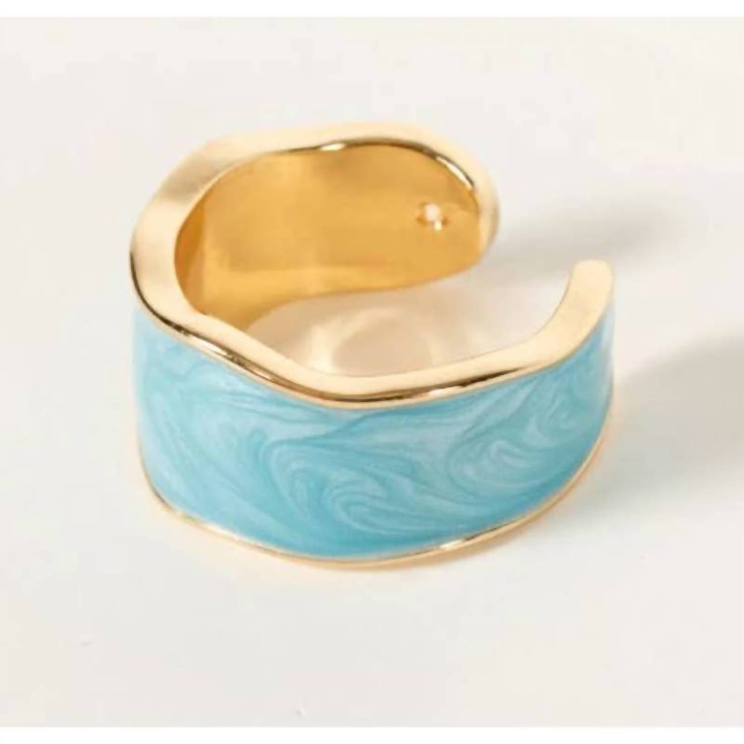 Pretty Simple - Women's Pearlescent Enamel Cocktail Cuff Ring