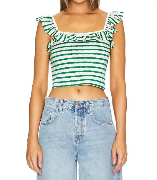 Nation Ltd - Rosa Stripe Ruffle Square Neck Top