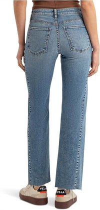 Kut From The Kloth - Charlotte High Rise Wide Leg Side Inset Raw Hem Jeans