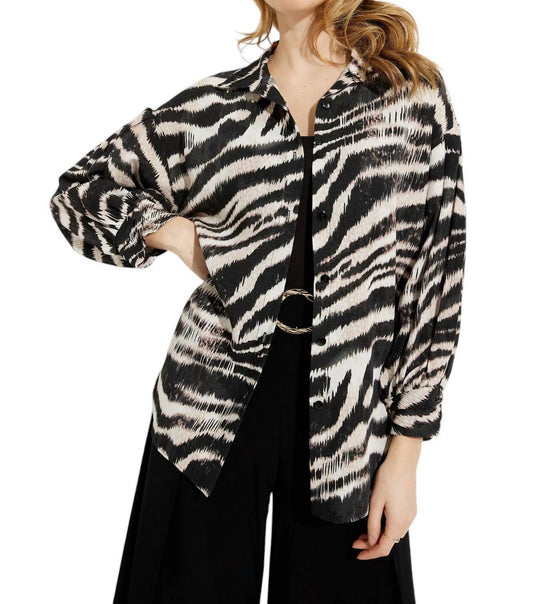 Joseph Ribkoff - ANIMAL-PRINT BUTTON CLOSURE SHIRT