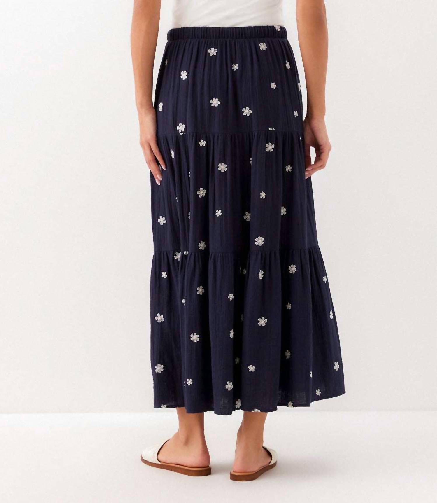 Karen Kane - Embroidered Tiered Midi Skirt