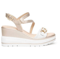 Nerogiardini - Women's Chain Ankle Strap Platform Wedge Sandal