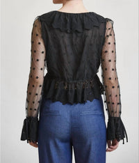 Edit By Nine - Scalloped Lace Ruffled Blouse