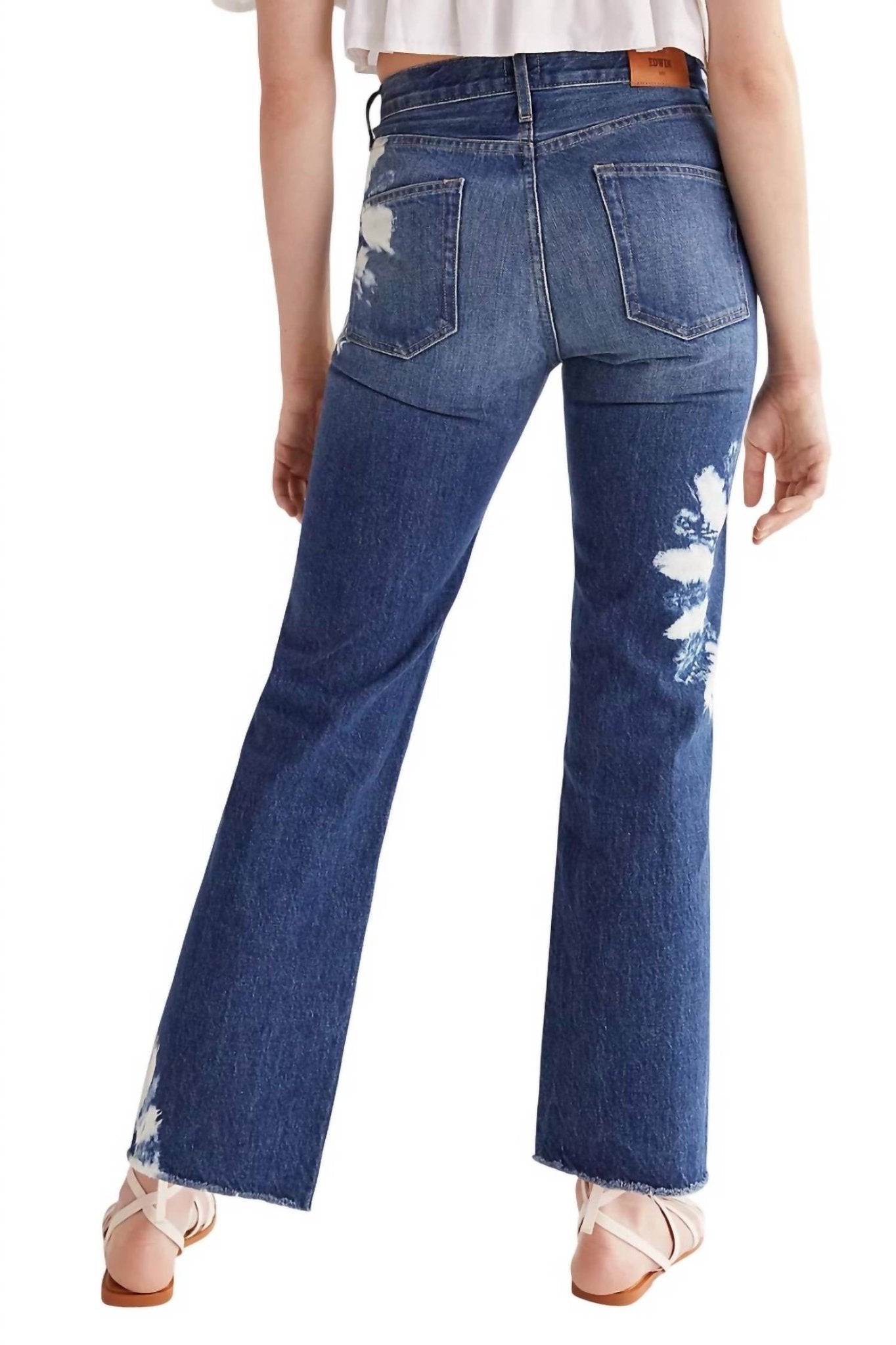 Edwin - Kali Bleached Straight Ankle Jeans - ankle - blue - clothing