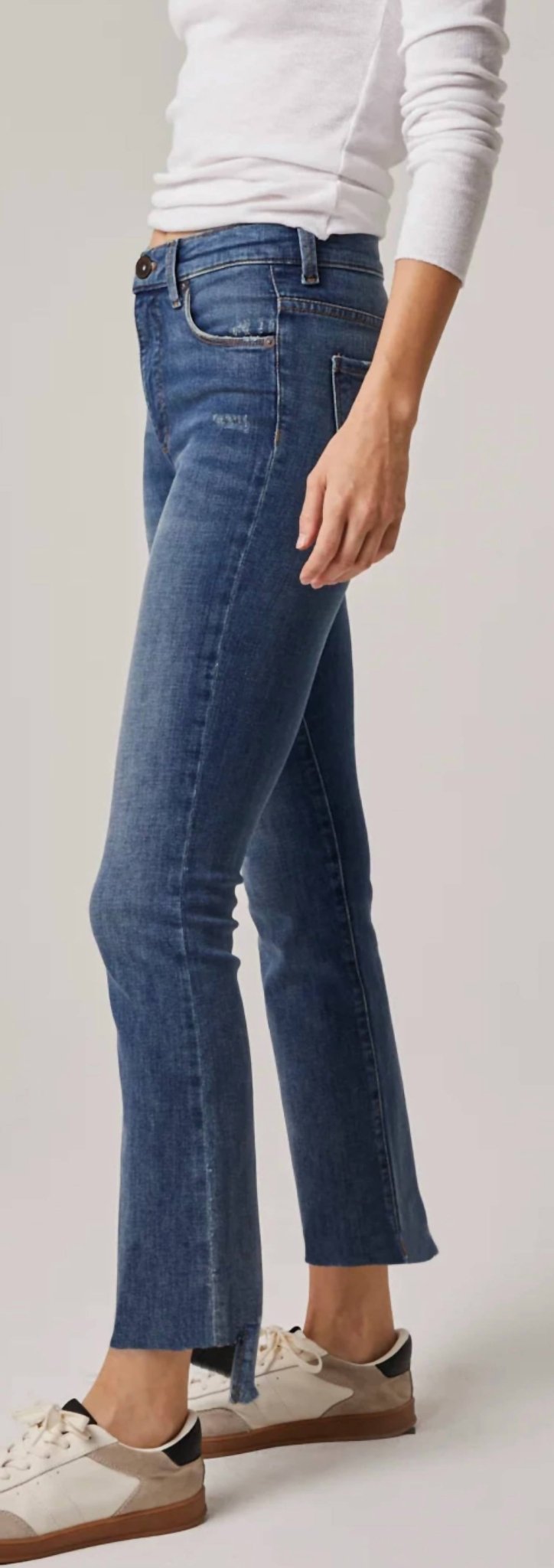 Edyson - Daniel High Rise Slim Kick Flare Jeans - blue - clothing - cotton - blend