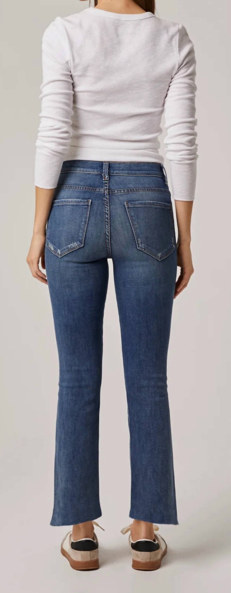 Edyson - Daniel High Rise Slim Kick Flare Jeans - blue - clothing - cotton - blend