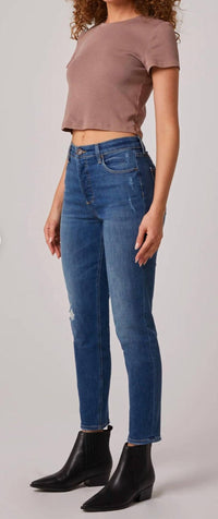 Edyson - Everette High Rise Mom Jean - blue - clothing - cotton - blend
